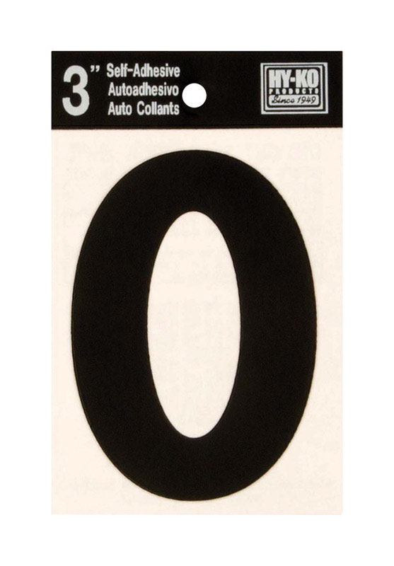 HY KO BLACK O LETTER SELF ADHESIVE VINYL 3 IN