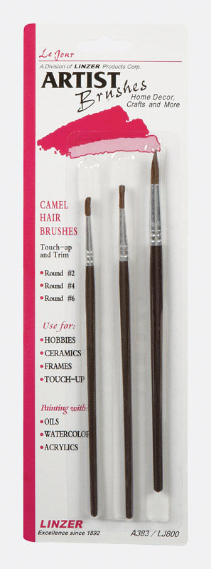 LINZER  NO. 2 4 6  CAMEL HAIR  ARTIST PAINT BRUSH SET  ROUND