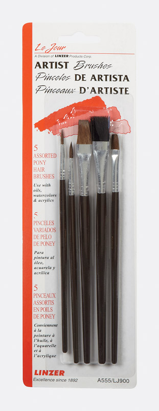 LINZER  .1 IN. NATURAL BRISTLE  ARTIST PAINT BRUSH SET  ASSORTED