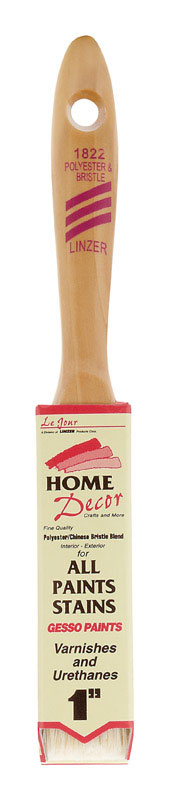 LINZER  HOME DECOR  FLAT  POLYESTER  PAINT BRUSH  1 IN.