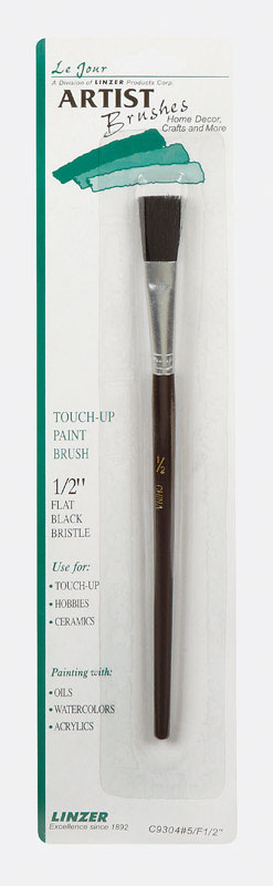 LINZER  FLAT  BLACK CHINA BRISTLE  1/2 IN. TOUCH-UP PAINT BURSH