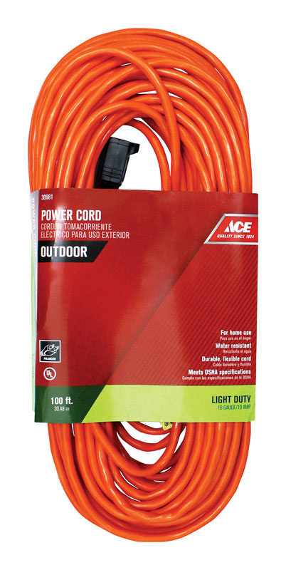 ACE CABLE EXTENSION EXTERIOR/ INTERIOR NARANJA 100 FT (30.48 M)OU162JTW100OG