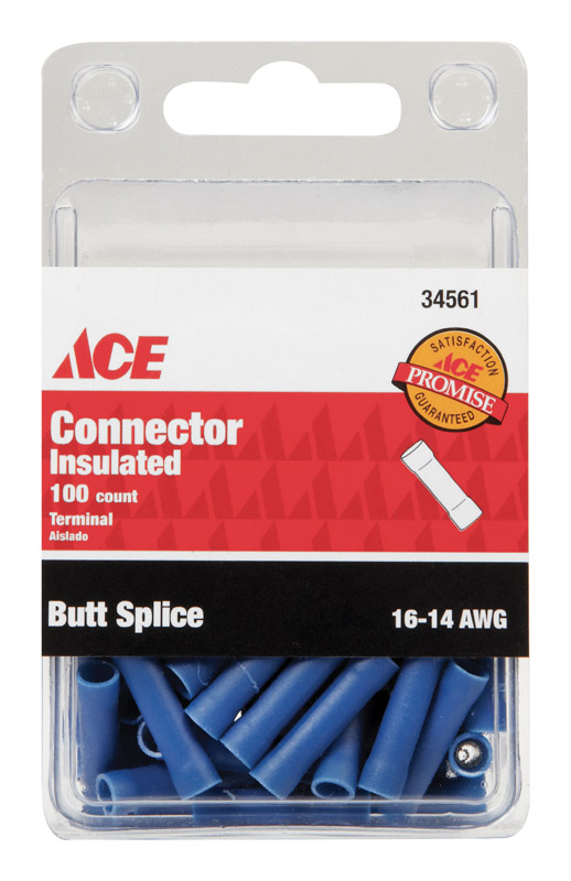 ACE EMPALME A TOPE AISLADO PARA CABLE 16 - 14 AWG  100 PZS COLOR AZUL 34561