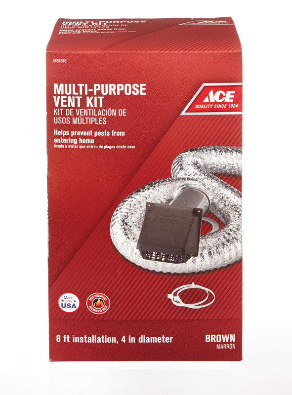 ACE KIT DE VENTILACION SECADORA CAFÉ FLEXIBLE 4 IN X 8 FTACERK8BF