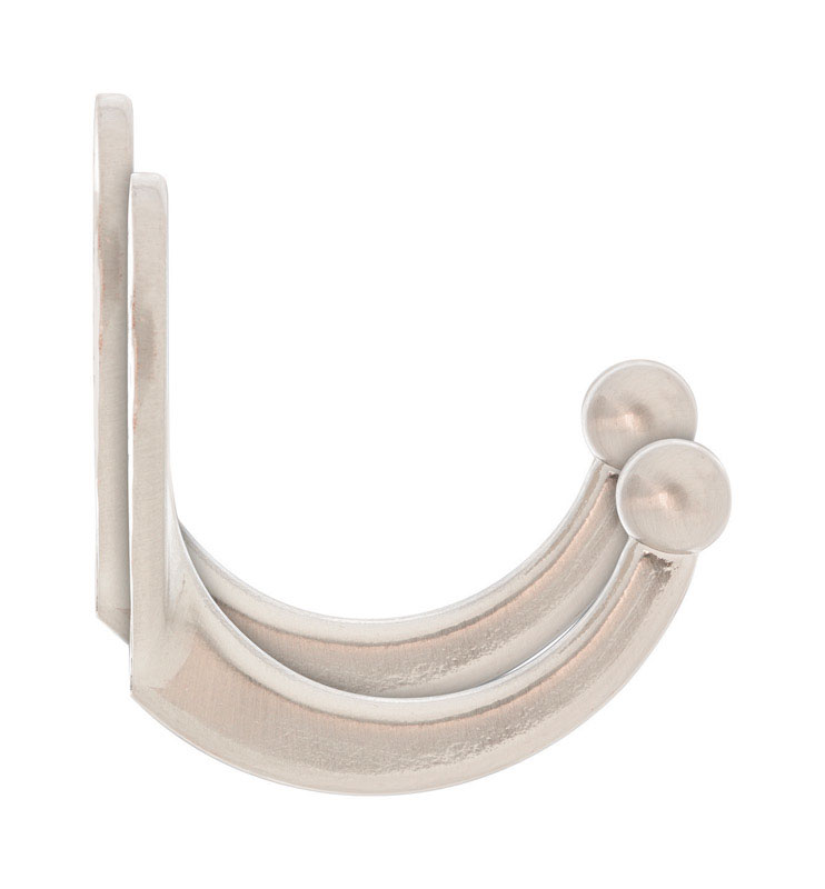 ACE  1-3/4 IN. L SATIN NICKEL  METAL  SMALL  GARMENT  HOOK  2 PK SATIN NICKEL