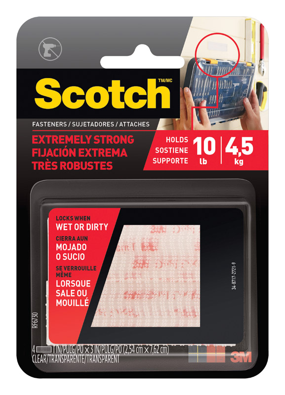 3M  SCOTCH EXTREME  SMALL  3 IN. L HOOK AND LOOP FASTENER  2 PK FOAM