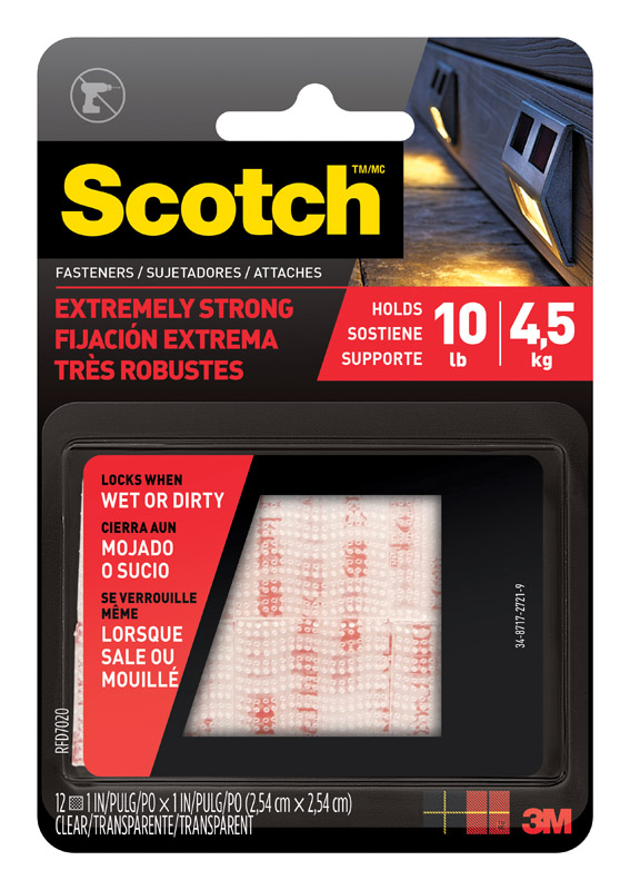 3M  SCOTCH EXTREME  MEDIUM  FOAM  2 IN. L 6 PK HOOK AND LOOP FASTENER