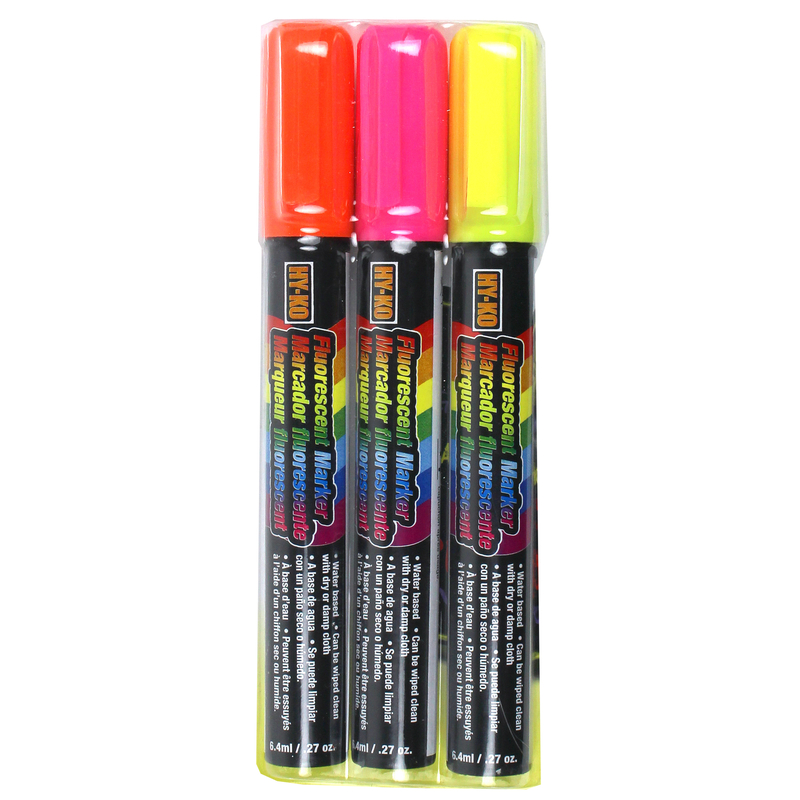 FLUORESCENT MKR 3-PK