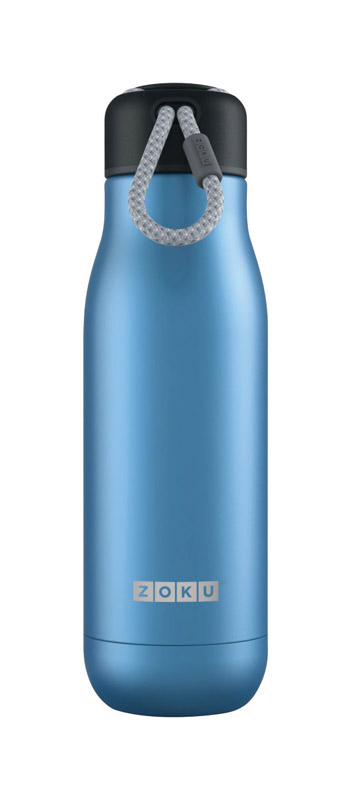 ZOKU BOTELLA PARA AGUA DE ACERO INOXIDABLE EN COLOR AZUL CON CAPACIDAD DE 18 OZ ZK142-BL