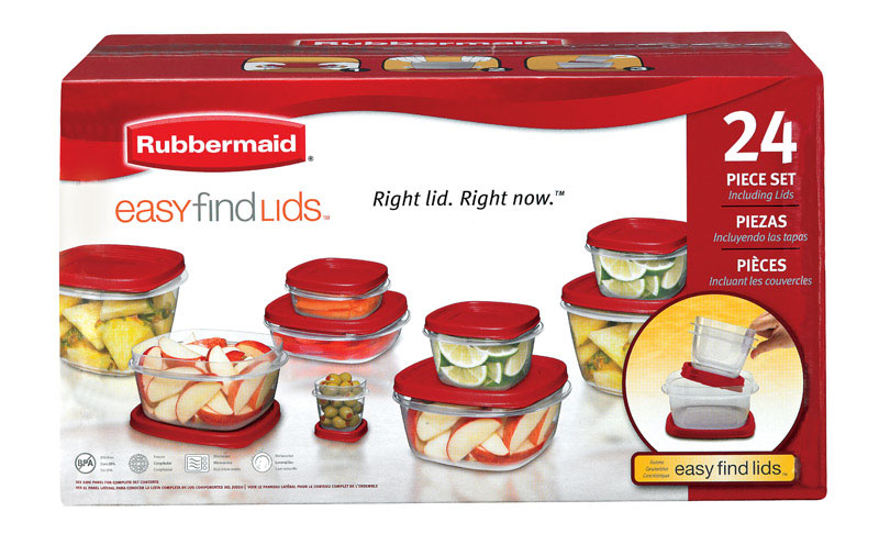 RUBBERMAID SET DE 24 CONTENEDORES DE PLASTICO 1903846