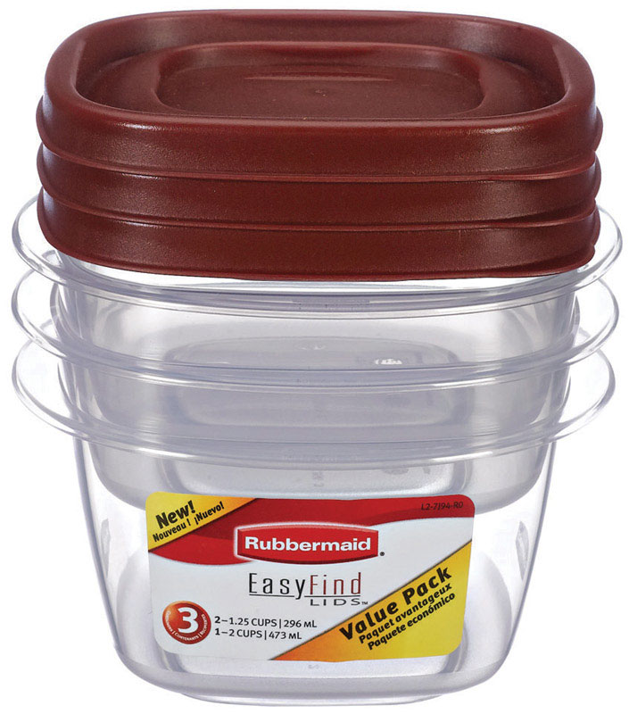 RUBBERMAID SET DE 6 CONTENEDORES DE PLASTICO PARA COMIDA 2049358