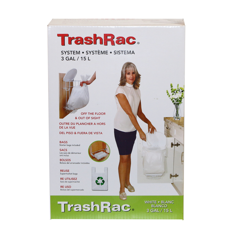 TRASHRAC BOTE PORTA BOLSAS PARA BASURA BLANCO 3 GL82153