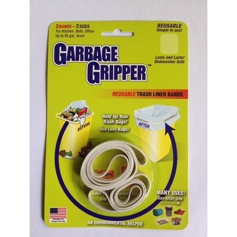 GARBAGE GRIPPER  TRASH LINER BANDS  2 PK