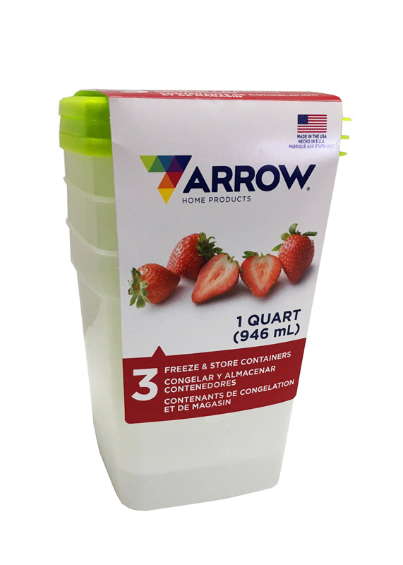 ARROW 1 QT. FOOD STORAGE CONTAINER SET 3 PK WHITE