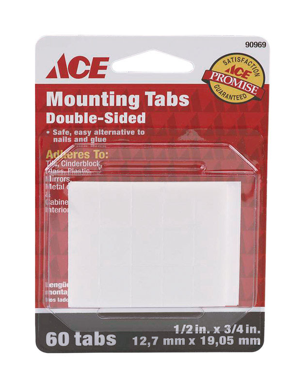 TAPE MOUNT TABS 1/2X3/4IN