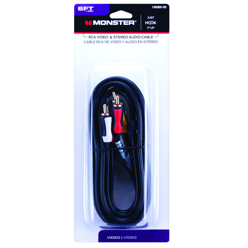 CABLE TRIPLE RCA 6FT BLK