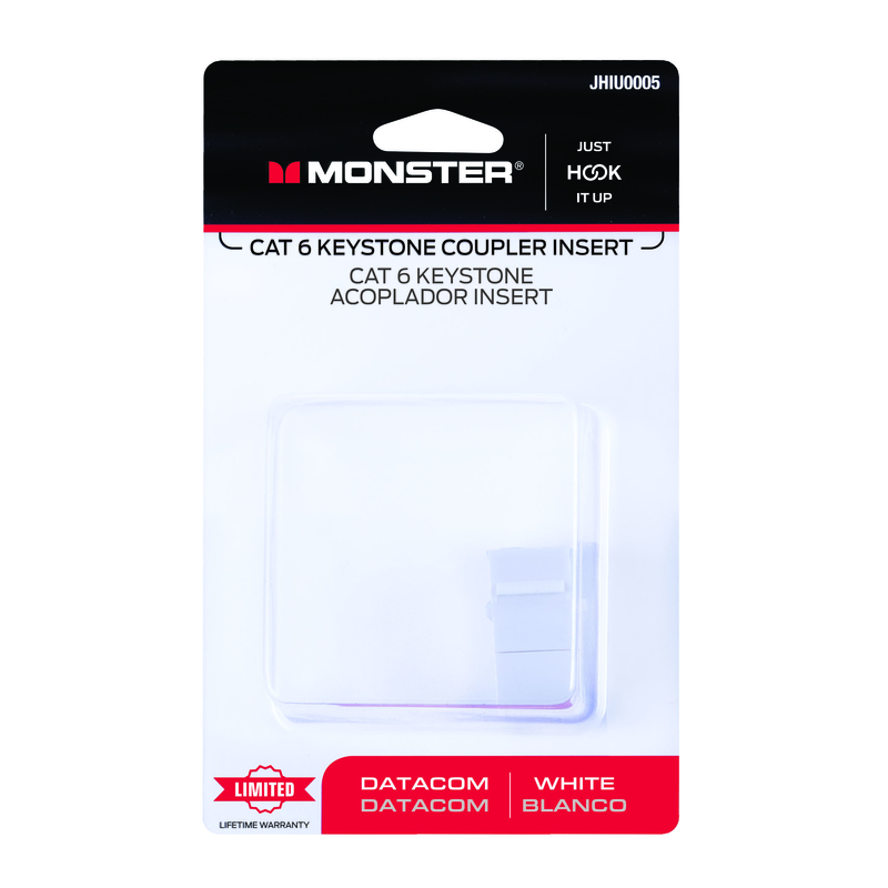 MONSTER ACOPLADOR EN LINEA CAT6 EN COLOR BLANCO JHIU0005