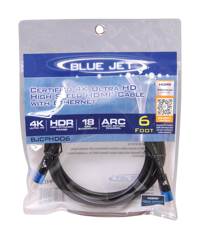 BLUEJET CABLE 4K HDMI C/ETHERNET 6 FT (5.48 M)BJCPHD06