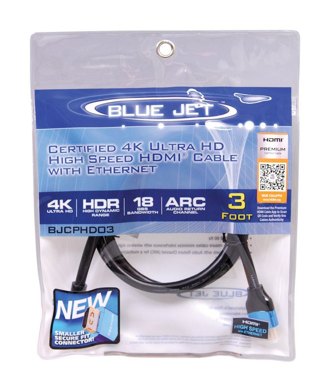 BLUEJET CABLE 4K HDMI CON ETHERNET 3FT (91.44 CM)BJCPHD03