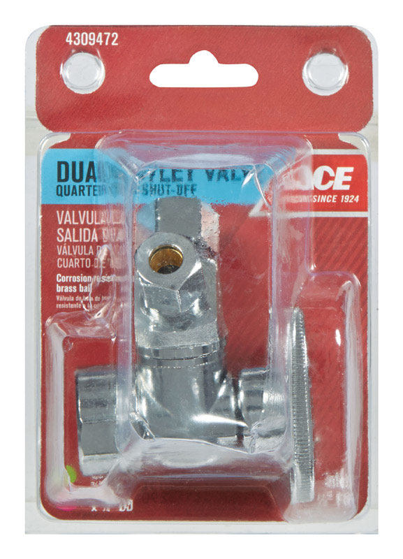 VALVULA DE CIERRE DOBLE 1/2 PULGADAS X 3/8 PULGADAS X 1/4 PULGADAS ACE2902VLF