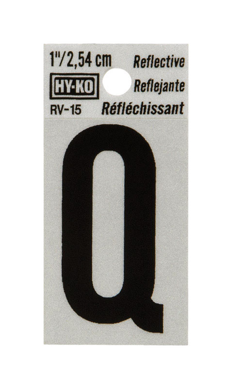  HY-KO  LETRA Q DE VINIL REFLEJANTE ADHESIVO 1 - 1/4 IN RV-15/Q